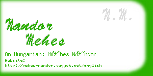 nandor mehes business card